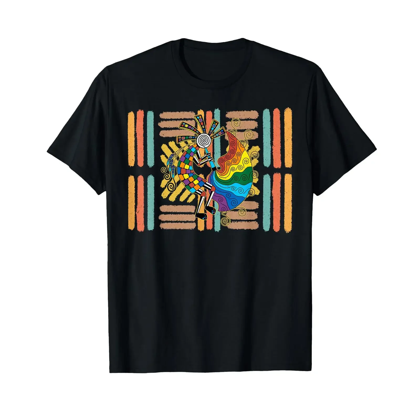 Kokopelli American Petroglyph Drawing Flute Ancestry T Shirt vintage Washed Stylish Comfortable streetwear designer clothes