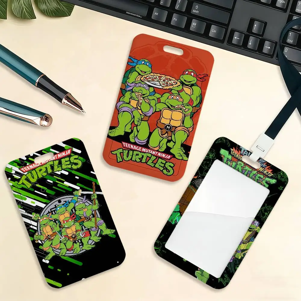 T-Teenage Mutant Ninja T-Turtles Card Holder Cardcase Bus Subway Work Permit Student Lanyard Neck Straps Badge Holder Door Card