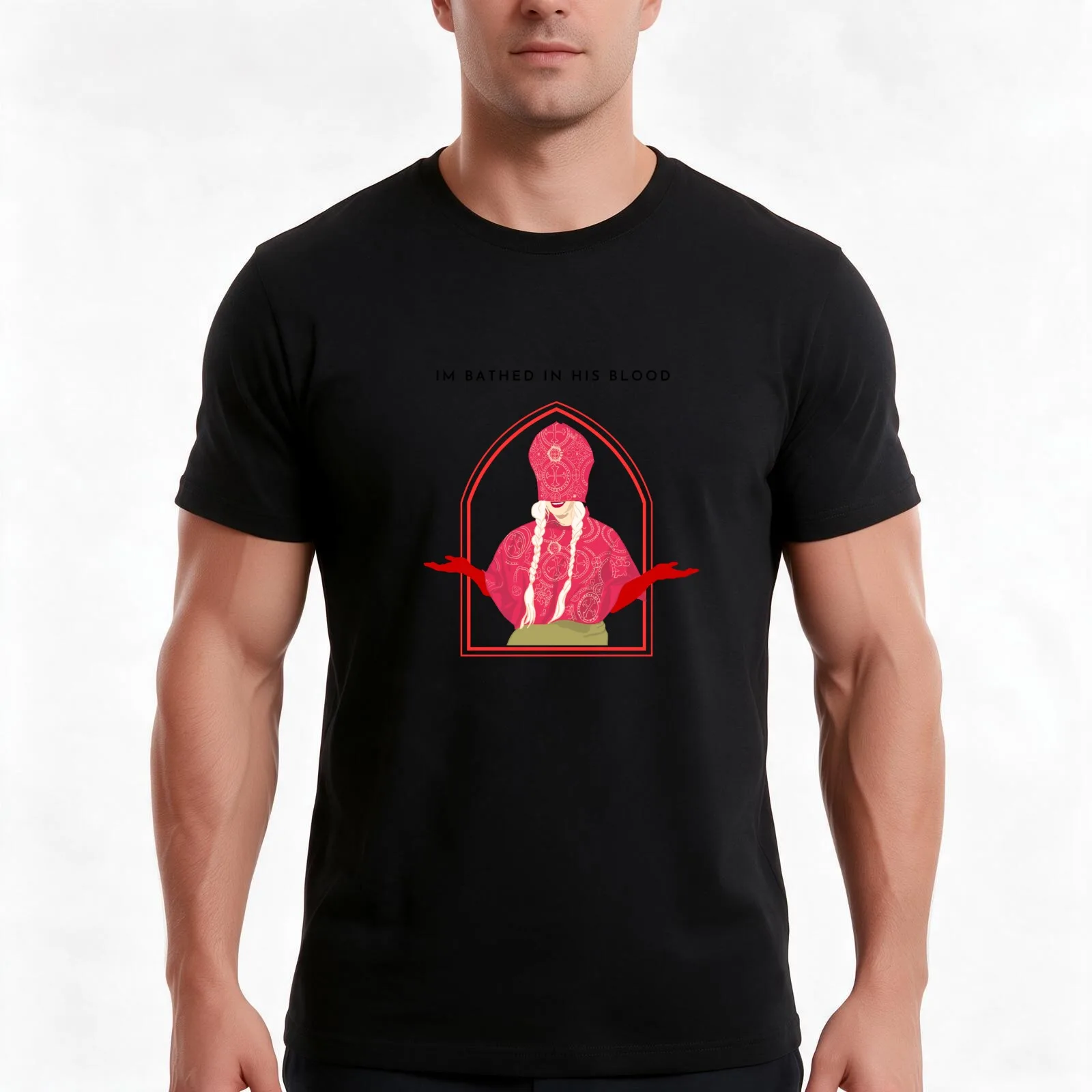 Katya Zamo Im Bathed in his Blood w/o Splatter T-Shirt Summer Casual Cotton Tee Oversized Streetwear Tops Unisex Men Women