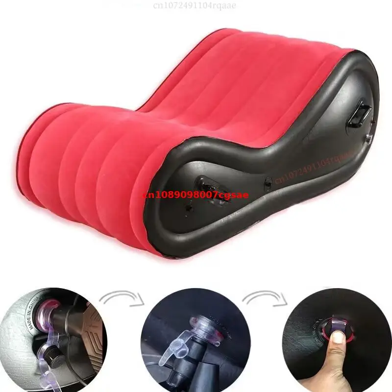 سرير أريكة حديث كبير قابل للطي مع ذراع - أريكة سفر قابلة للنفخ للتخييم على الشاطئ والحديقة الخارجية، أثاث الفندق/المنزل، محمول #3