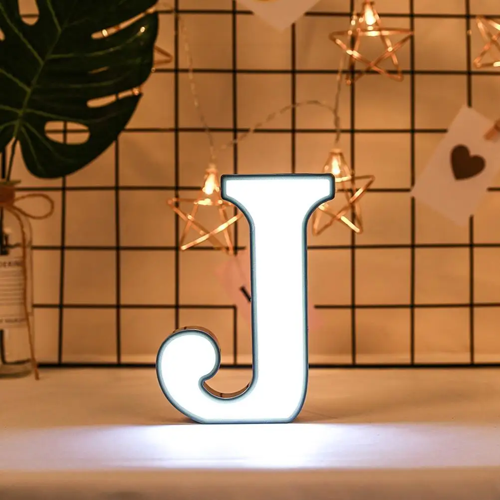 LED Letter Night Letters J Night Light Light Alphabet Lamp Shaped Home Decor Party Wedding Letters Modeling Safe Friendly