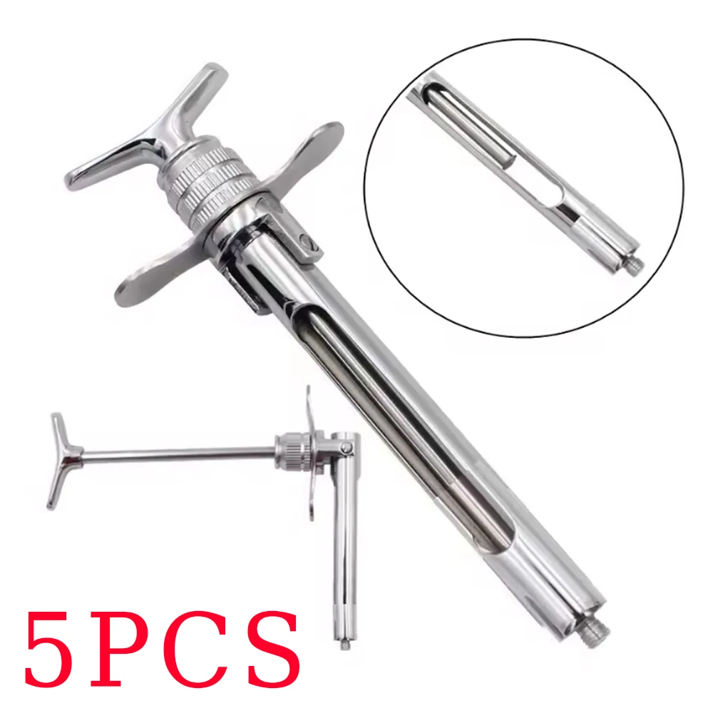 

5PCS Stainless Steel Dental Syringe 2.2ml Press-Controlled for Oral Injections in Periodontics and Endodontics