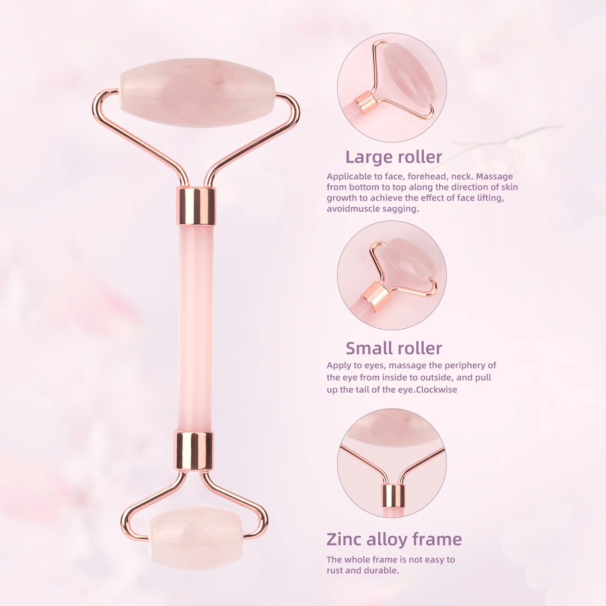 Natural Jade Face Roller Gua Sha Scraper Set Face Neck Body Skin Care Beauty Tool Portable Rose Quartz Facial Massager Tool