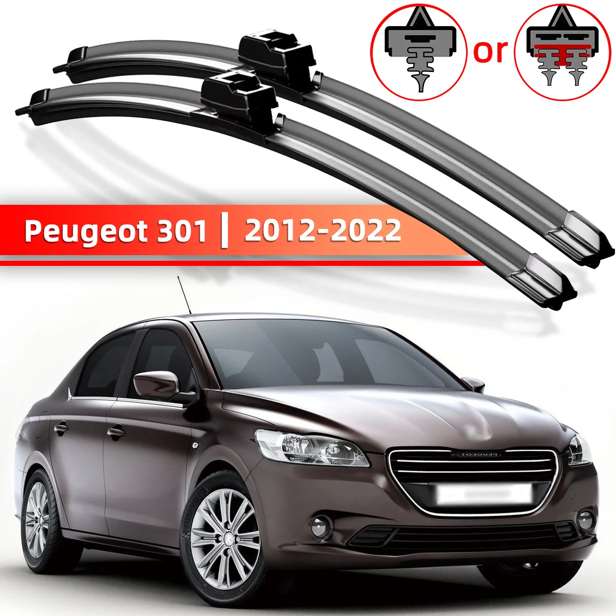 Auto Scheibenwischer Geeignet Für Peugeot 301 2012-2022 Auto Windschutzscheibe Fenster Zubehör 2013 2014 2015 2017 2018 2019 2021