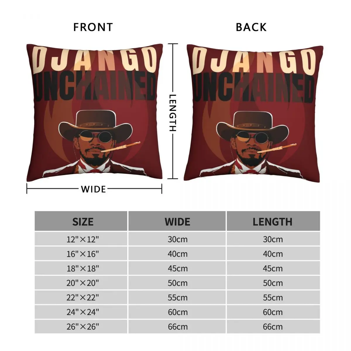 Django Unchained Quentin Tarantino Square Pillowcase Polyester Linen Velvet Pattern Zip Decor Room Cushion Cover 18