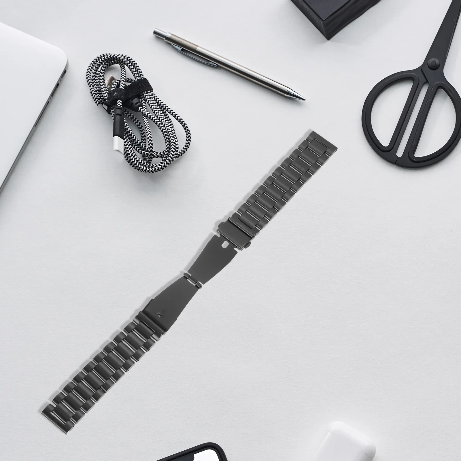 

Stainless Steel Watch Band Replacement, Durable Quick Release Strap For Smartwatch, Unisex Wristband Accessory
