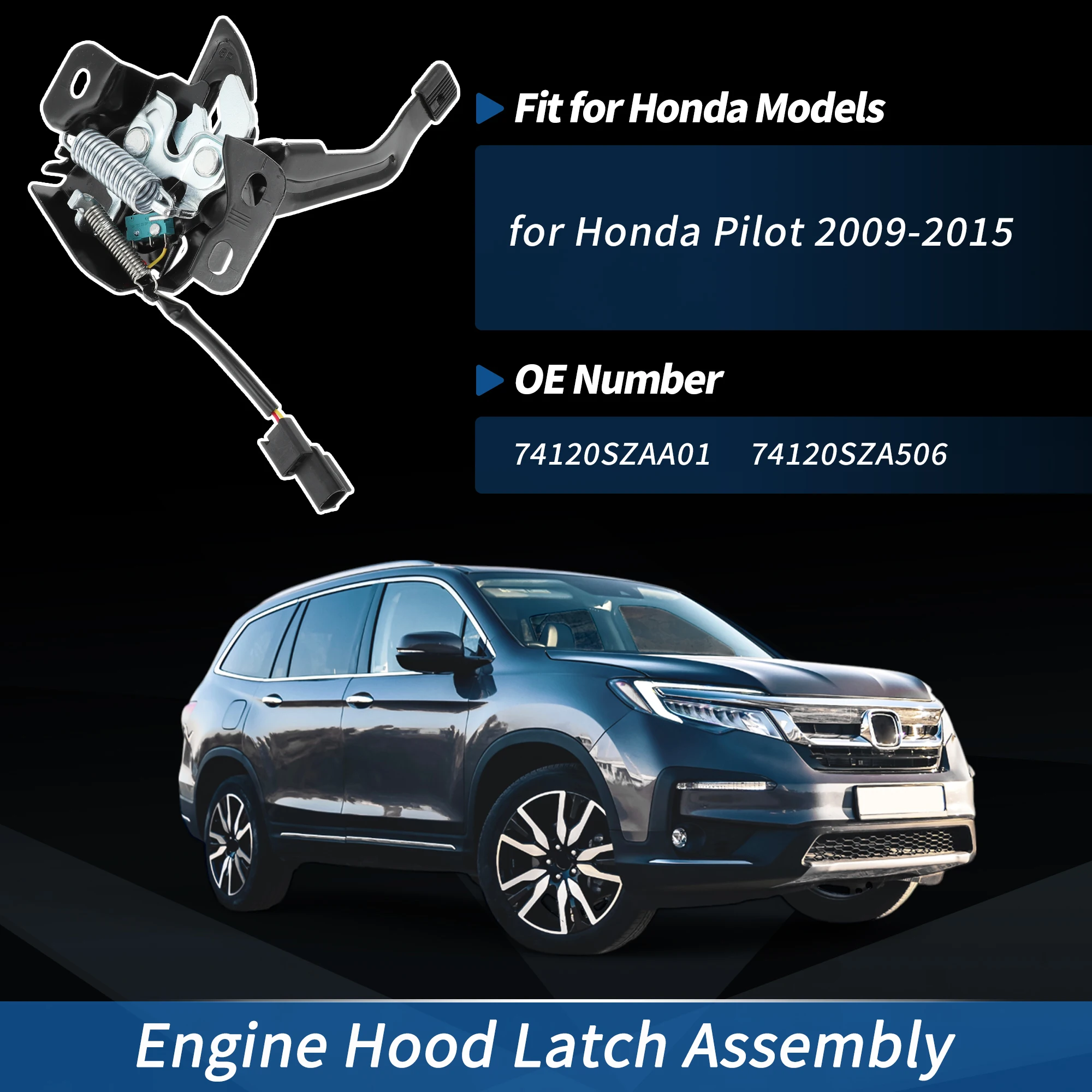 

UXCELL Hood Latch Assembly for Honda Pilot 2009-2015 No.74120SZAA01/74120SZA506