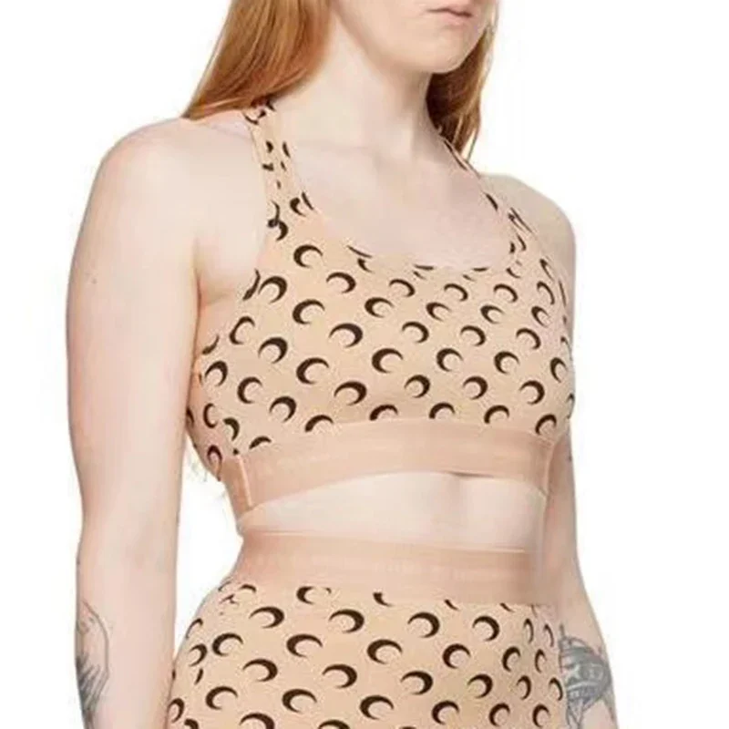

Модный женский сексуальный тренировочный бюстгальтер с открытой спиной и графическим принтом, короткий жилет с высокой талией, уличная одежда, топ для спортзала