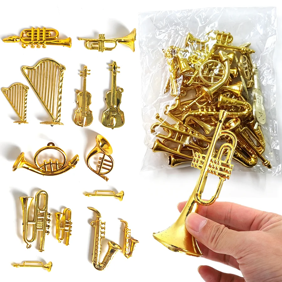 Musical Instrument Photo - 12pcs Miniature Musical Instrument Ornament, Random