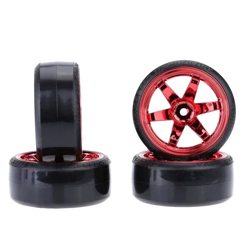 

4Pcs RC Hard Pattern Drift Tires Tyre Wheel for Tras HSP Tamiya HPI 1:10 RC On-road Vehicle Drifting Car Hard Tyre Set