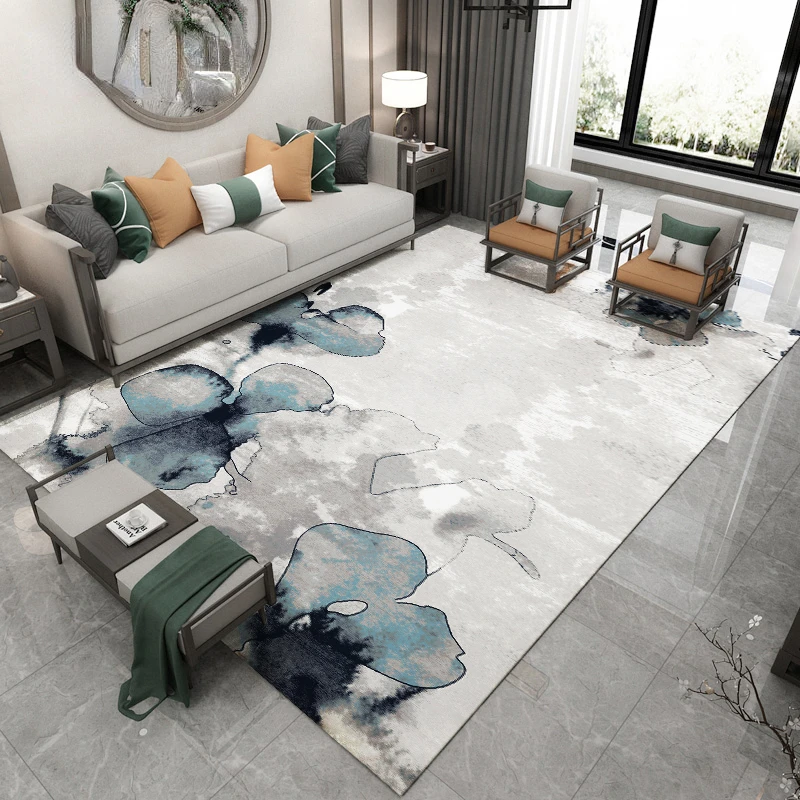 Light Luxury Splashing Ink Carpets for Living Room Large Area Plush Study Mat Fluffy Soft Cloakroom Rug Modern Rugs for Bedroom