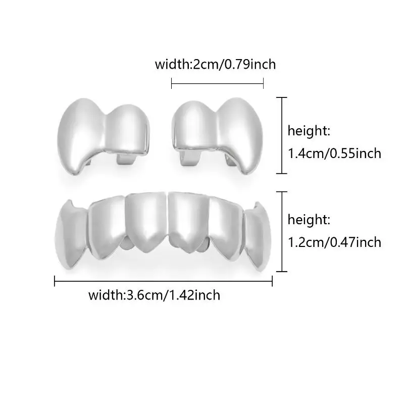 مصاص دماء لتقوم بها بنفسك أنياب مزدوجة Grillz قبعات أسنان لامعة قابلة للإزالة للجنسين الشرير الهيب هوب مجوهرات للجسم هالوين تأثيري هدية حفلة #5