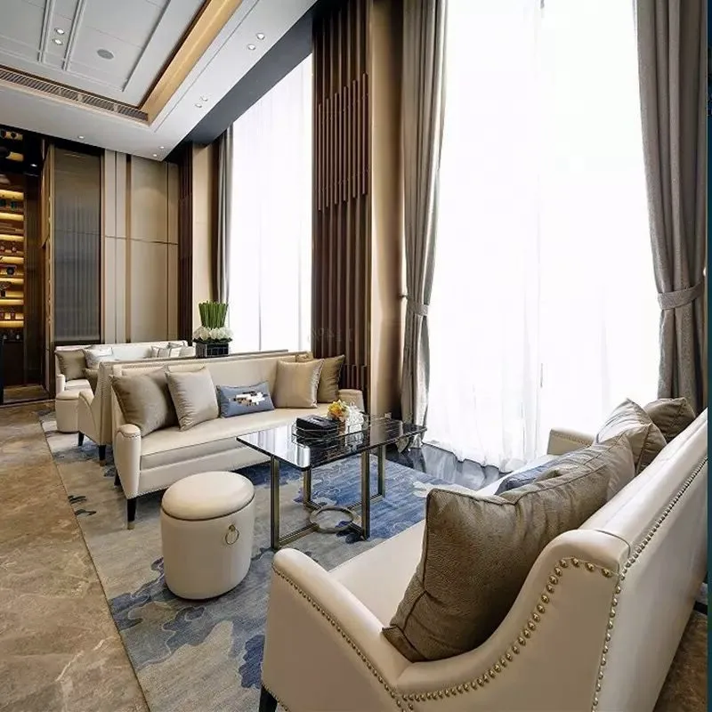 

Modern simple sales office negotiates sofa card seat combination hotel clubhouse lobby reception table 4 chairs