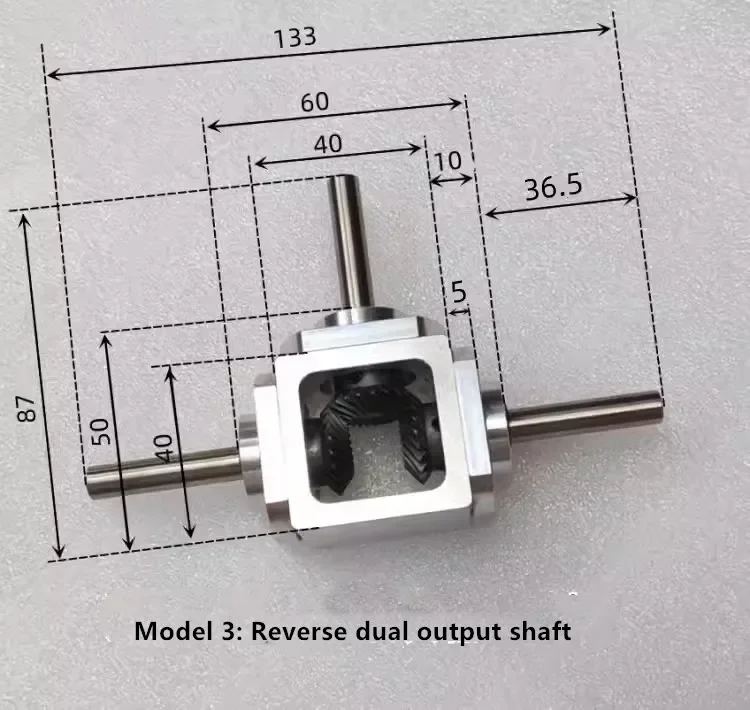 1:1 Cross Commutator Right Angle Drive Gearbox 1M 20T 8MM Spiral Bevel Gear Reducer