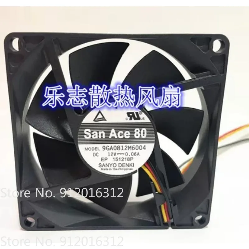 New Cooler Fan for Sanyo San Ace80 9GA0812M6004 12V 0.06A 8020 3-wire Cooling Fan 80 * 80 * 20MM