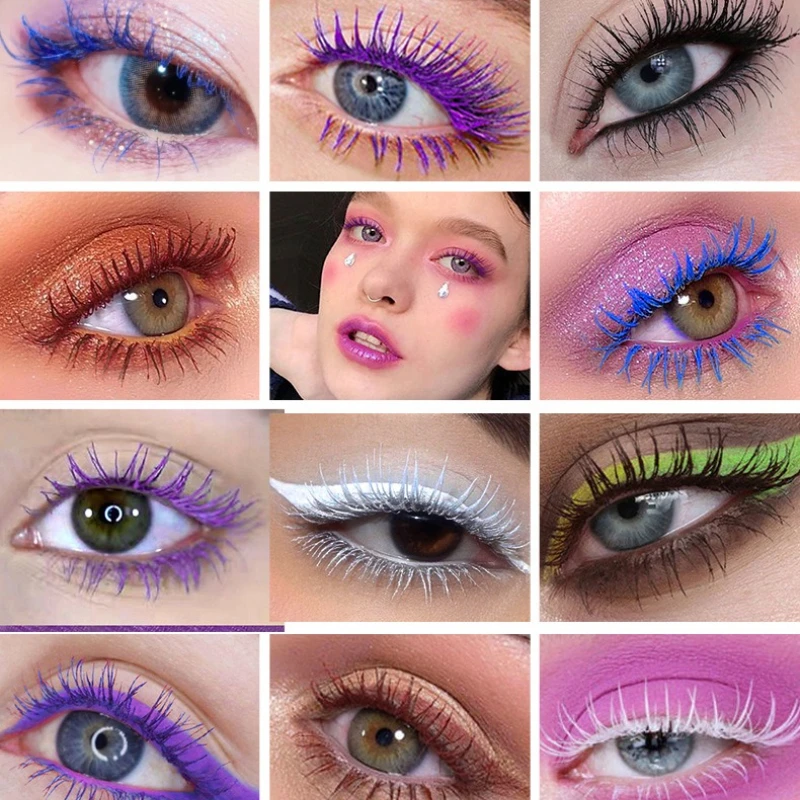 Máscara de pestañas de Color de doble punta, rizador voluminizador blanco, resistente al agua, a prueba de manchas para tinte de cejas y maquillaje de escenario de fiesta, belleza coreana