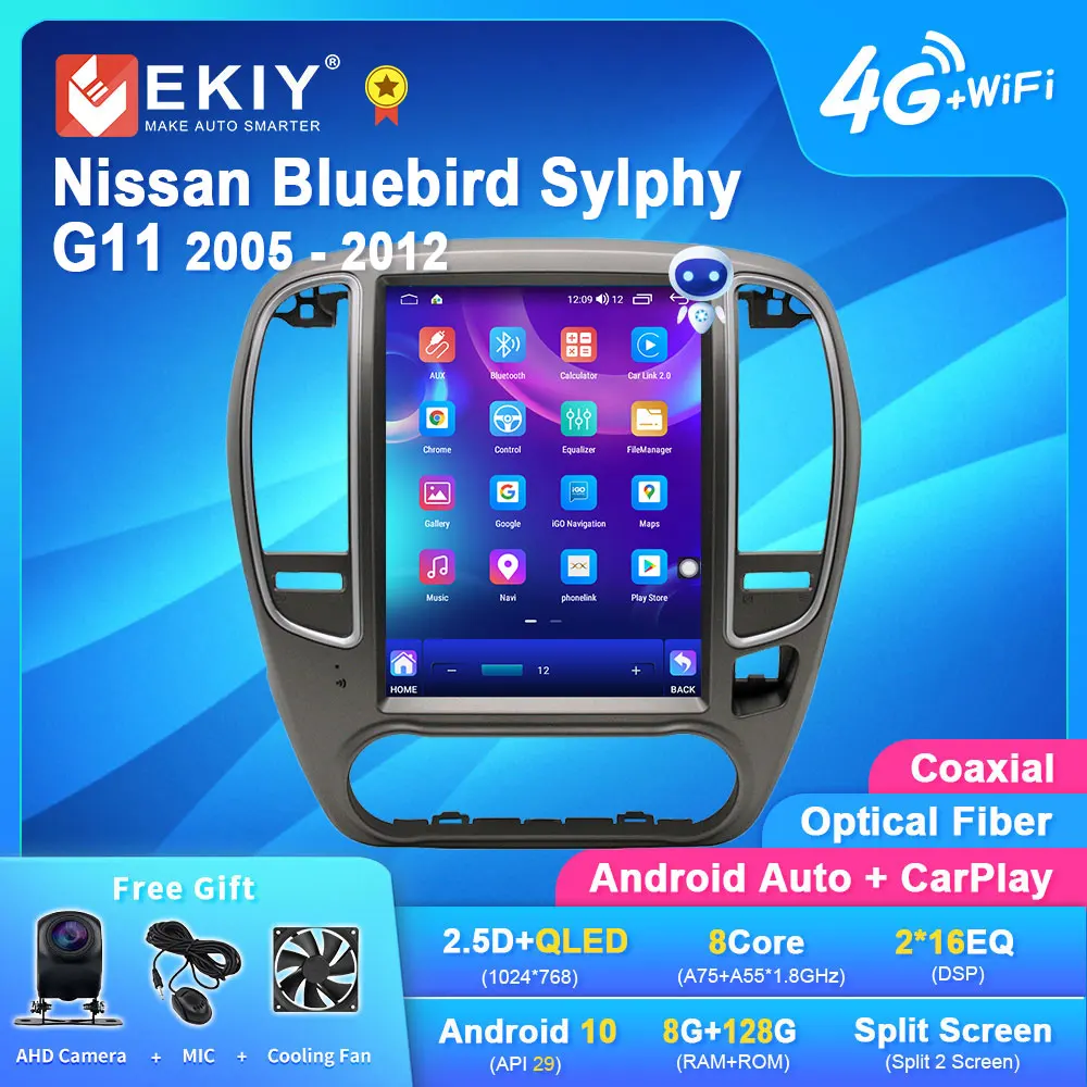 

EKIY TT7 For Nissan Bluebird Sylphy G11 2005 - 2012 For Tesla Style Screen Car Radio Multimedia Video Player Navi GPS Carplay HU