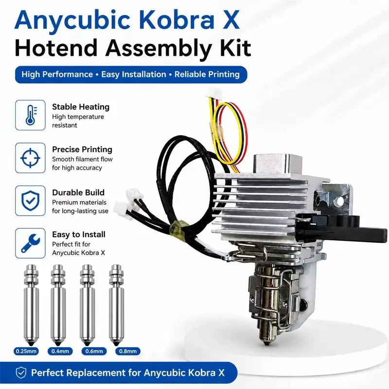 Zestaw Hot End 0.25 0.4 0.6 0.8mm z ceramicznym radiatorem z cyrkonii i tensometrem, pasujący do drukarki 3D Anycubic Kobra X, moduł Hotend. — zdjęcie produktu 6