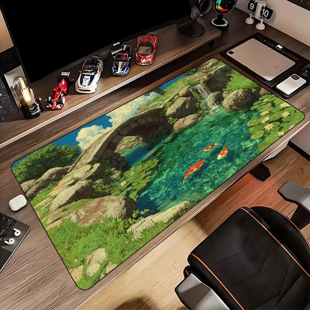 الصيف المناظر الطبيعية التوضيح ماوس الوسادة المطاط المضادة للانزلاق حصيرة مكتبية ملحقات الكمبيوتر الألعاب حصيرة لوحة المفاتيح ماوس البساط ماوس الوسادة