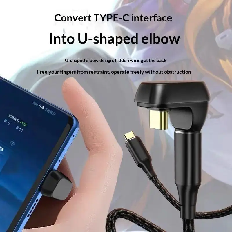 40Gbps USB C 180 Degree Adapter 100W PD Fast Charging Thunderbolt 3 Support Converter for Steam Deck