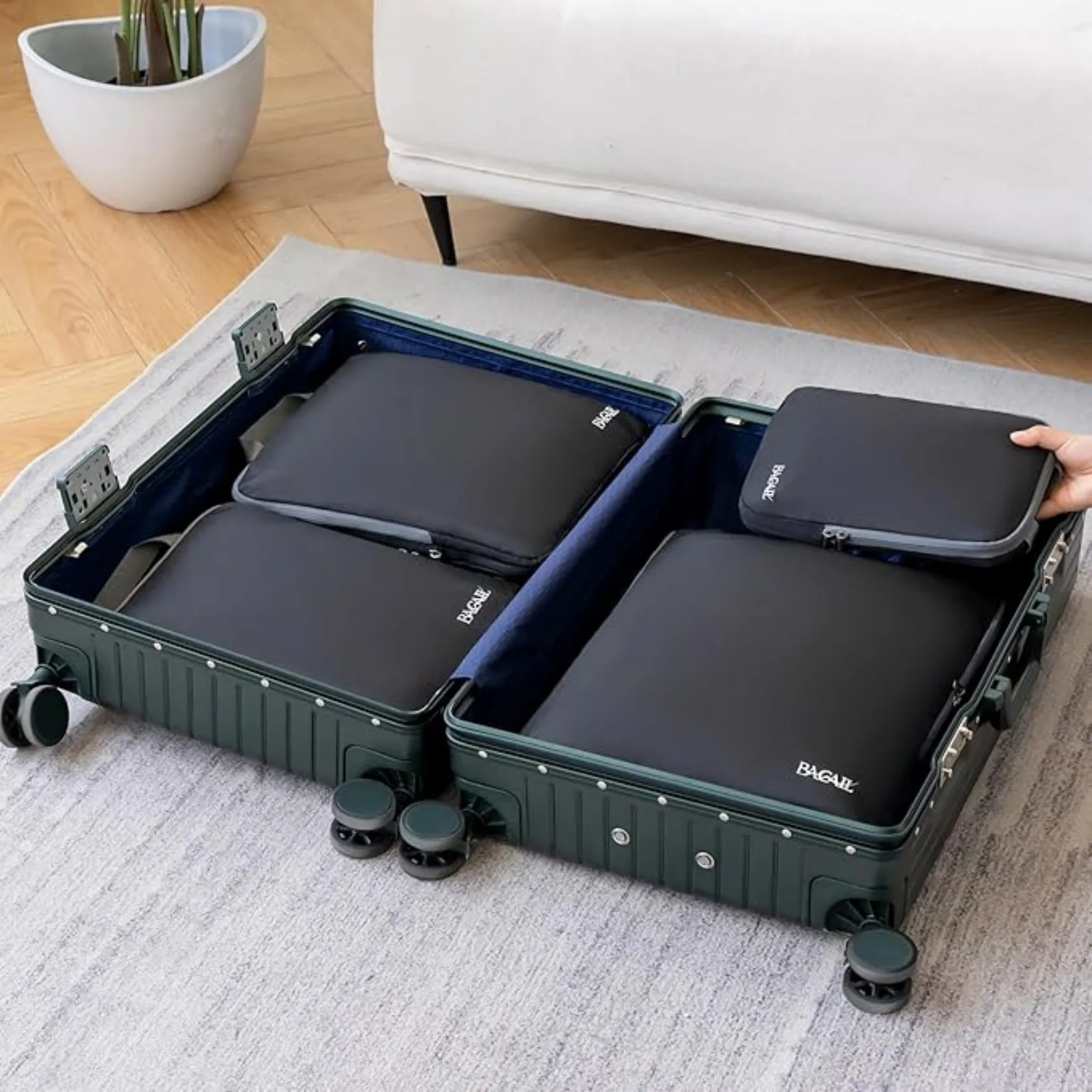 Compression Packing Cubes Travel Accessories Expandable Packing Organizers Travel  Bags,3 Set