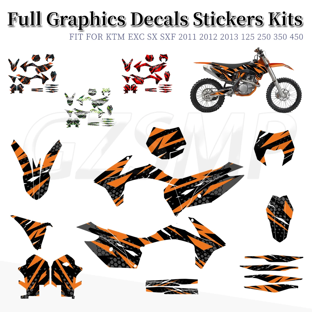 

Full Graphics Decals Stickers Kits Deco Backgrounds Fit for SX SXF XC 2011 2012 EXC EXCF 2012 2013