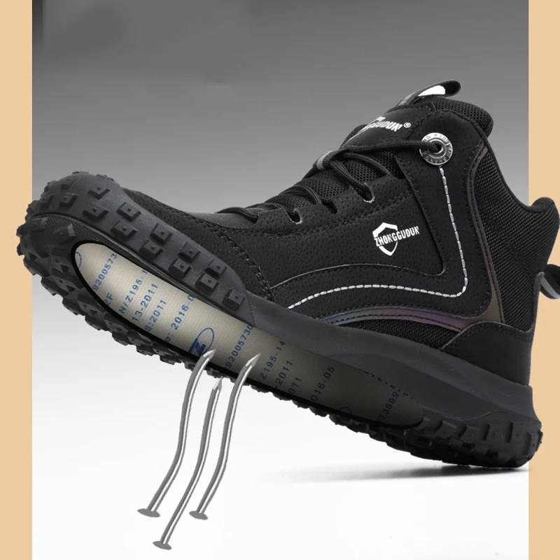 Autumn Winter New Work Safety Boots For Men Designer Work Sneakers Anti-puncture Security Shoes Work Boots Indestructible Shoes