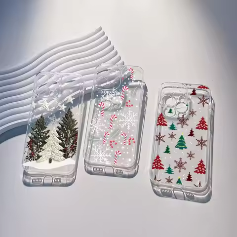 Snowflake Christmas Tree Case For Infinix Tecno Spark 30C 20C 10C 10 20 Pro GT 20 Pro Camon 19 20 30 40 Pro Pova 3 4 5 6 7 Cover