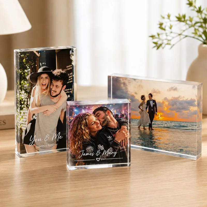 1PC Customizable Photo Acrylic Artwork Personalized Gift for Family Mom Friends - Ideal for Birthday Anniversary Wedding