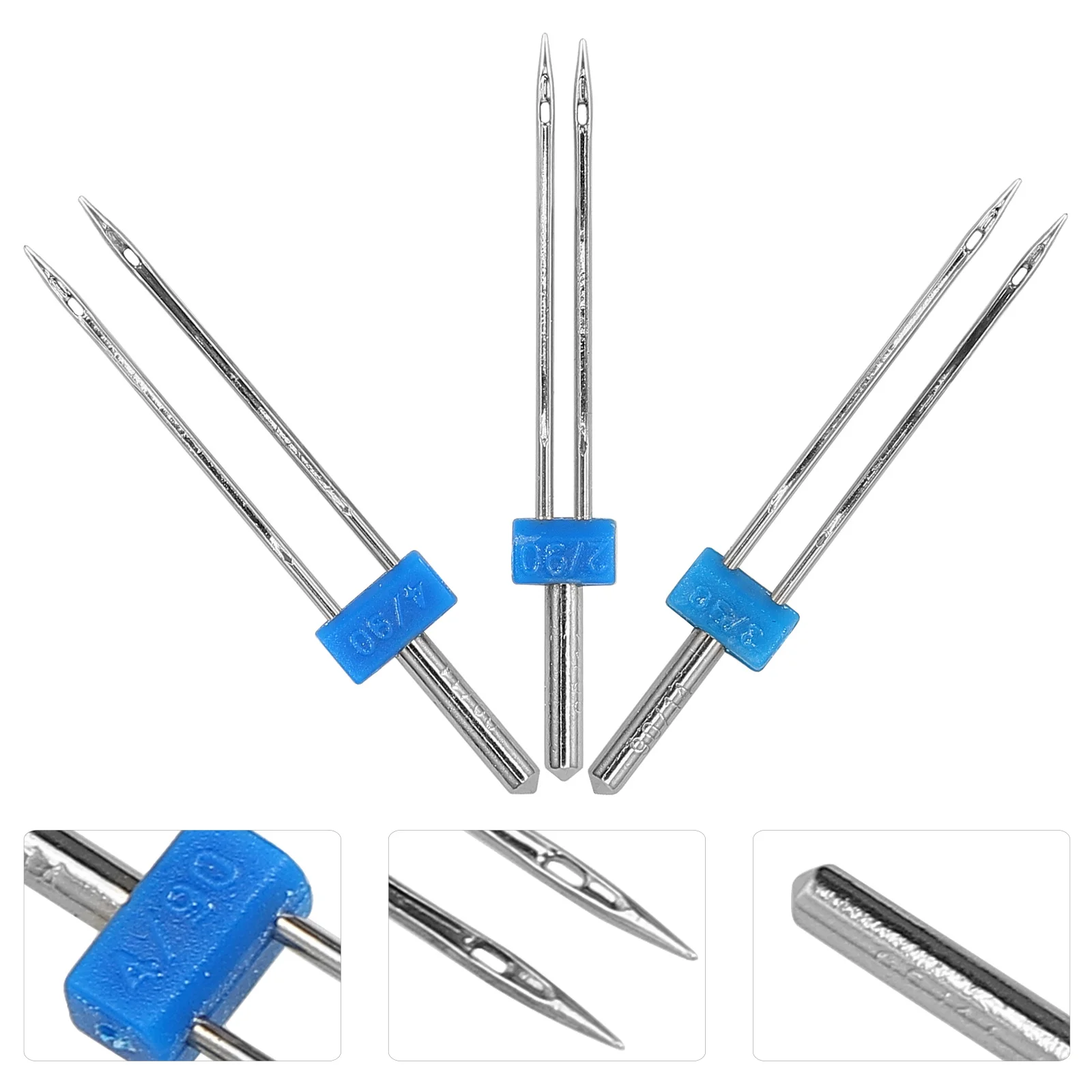 

9Pcs Sewing Machine Needles Sturdy Metal Twin Needle Set for Household Fabric Sewing Quilting Crafts Supplies Twin Needle