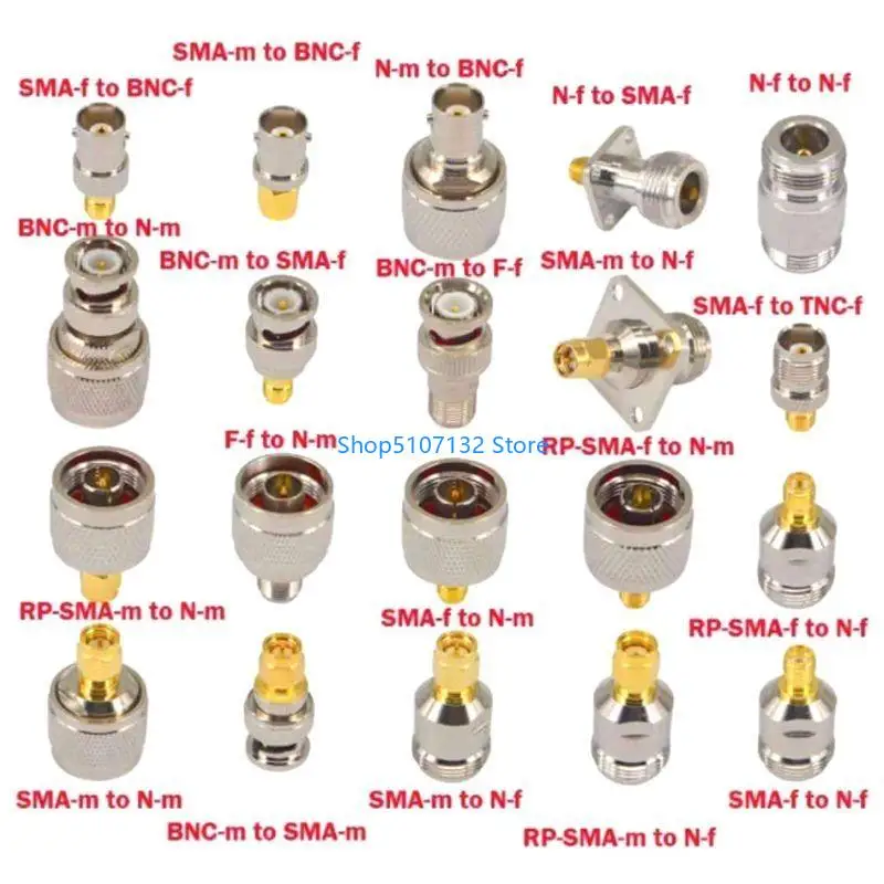 87HD 20pcs N Type BNC TNC SMA RF Connector Adapter Test Converter