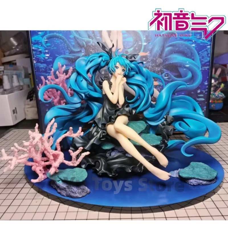 Genuine Hatsune Miku Figma Deep Sea Girl Miku Action Figure Twinkle Snow Version Multiple Ornament Singer Decoration Model Gifts