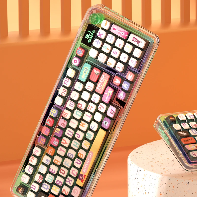 

Music Theme Keycap Transparent Heat Sublimation PBT Double Leather Milk Keycap ASA Profile 117 Key Mechanical Keyboard Keycap