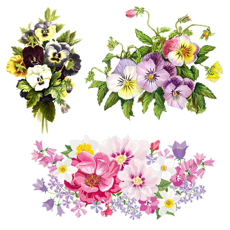 Three Ratels QCF254 Elegant pastoral style  Bouquet wall Stick for home decorative toilet Decal