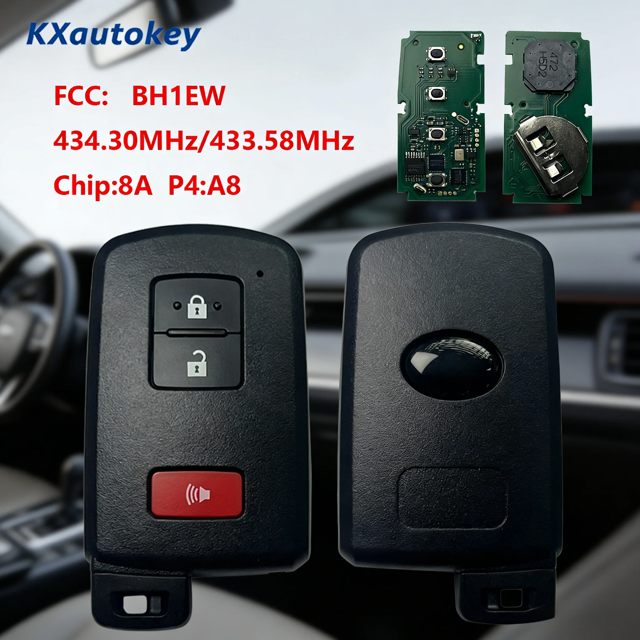

KXK007053 For Toyota Land Cruiser 3Buttons FCCID-BH1EW Chip-8A P4 A8 Full Set Remote Durable Aftermarket Key For Toyota