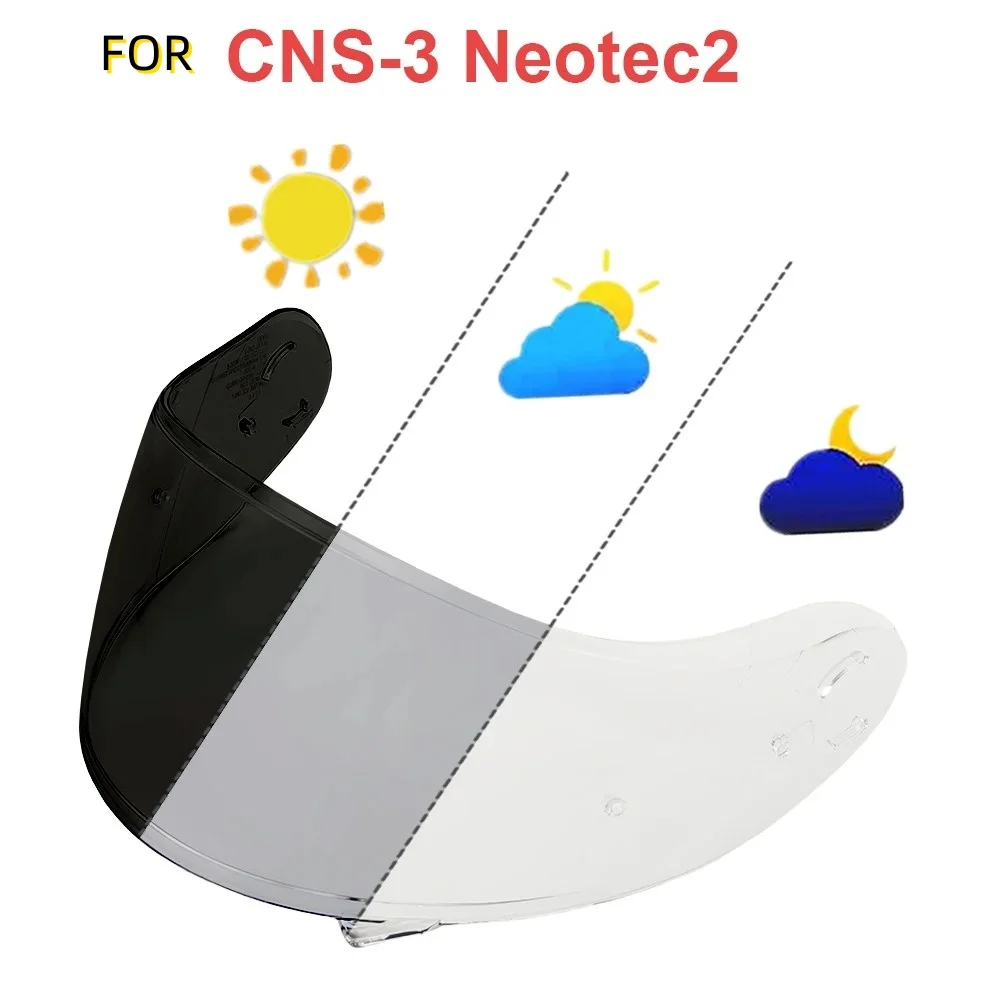 Neotec2 Photochromic Visor Windproof UV Cut Clear Vision Replacement for SHOEI Neotec 2 CNS-3 Modular Helmet Face Shield
