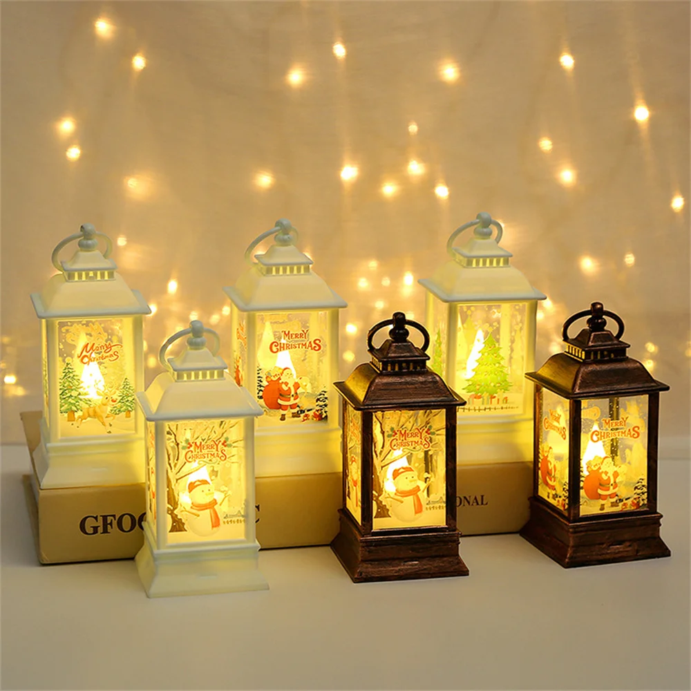 Christmas Lantern Light Santa Night Lights Winter Lighting Christmas Decor 2024 Navidad Christmas Tree Ornaments New Year Gifts