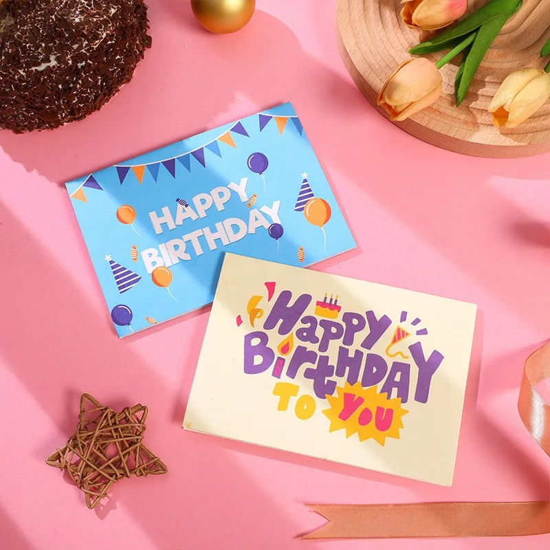 Nuovo stile pop up Instagram Biglietto d'auguri per torta di compleanno 3D carino creativo pieghevole benedizione Biglietti regalo fatti a mano fai-da-te