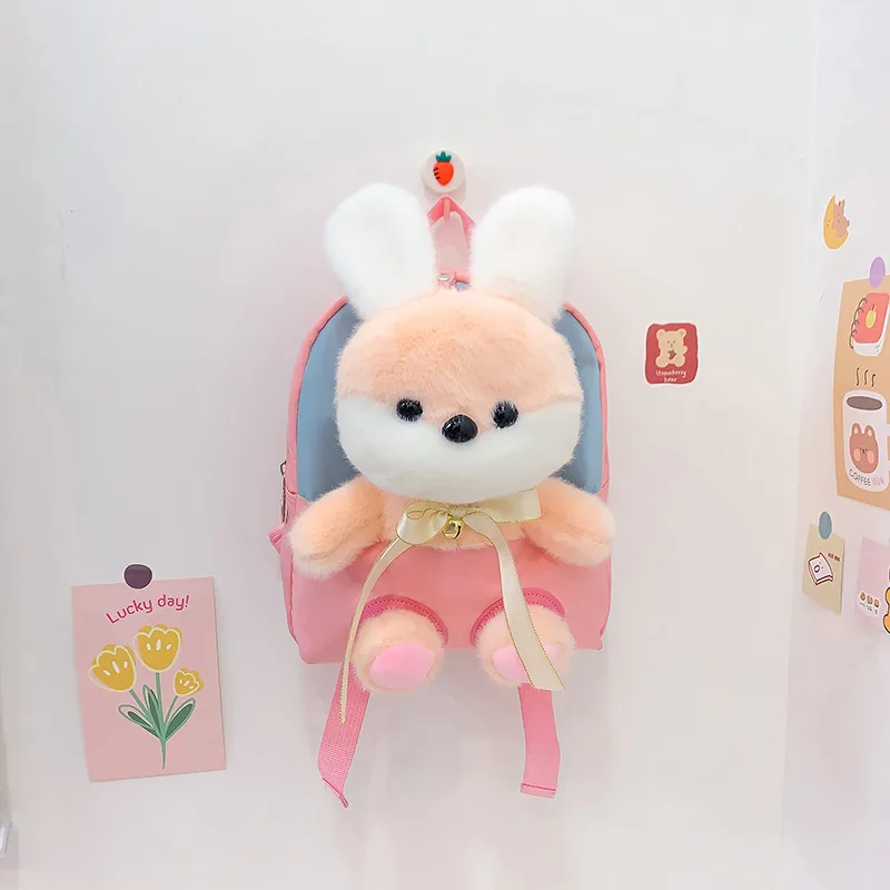 New Cartoon Cute Backpack child girl Lovely Rabbit Small school bags Detachable toy backpack for kids Hot kindergarten bag girls