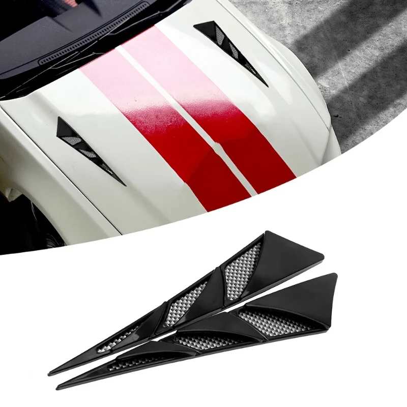 Modificado Side Air Vents para carro, Fender Decoração Adesivos, Simulação Shark cheek Spoiler, Decoração do corpo do carro