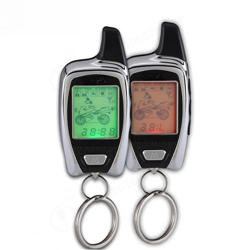 Universal 12V Motorcycle Alarm System 2-Way LCD Remote Control Engine Start Stop Anti-Theft Replacement Parts