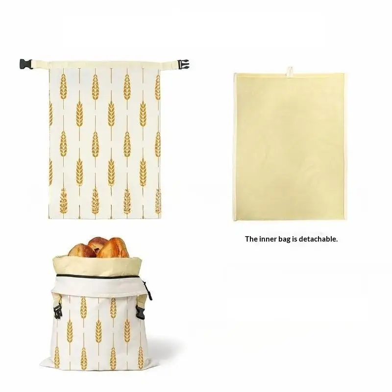 Reusable Washable Linen Bread Bags With Colorful Floral Print Breathable Design For Kitchen Storage Homemade Bread Shopping