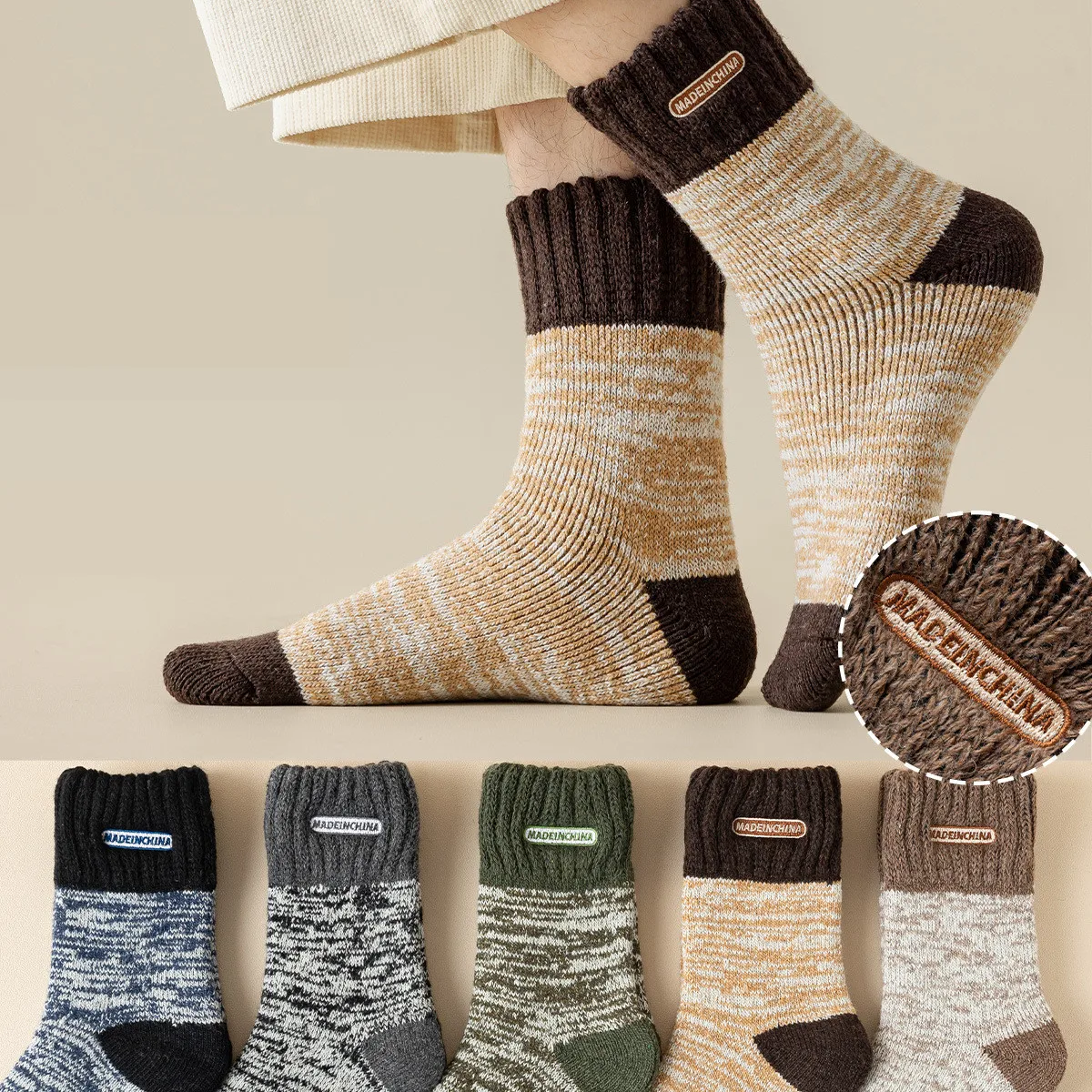 Winter Merino Wool Socks For Men, Super Thick Hiking Socks Thermal Socks For Cold Weather