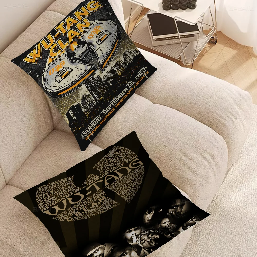 WU-T-TANG CLAN Pillow Covers Cartoon Sofa Decorative Home Double-sided Printing Short Plush Cute Cushion Cover