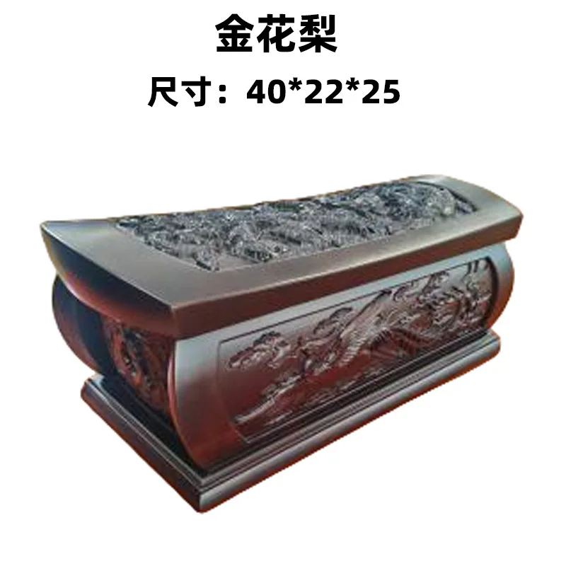 لا. 8 التنين والعنقاء تابوت خشبي خشب الأبنوس لون الرماد صندوق خشب متين النعش مقاوم للرطوبة الحيوانات الأليفة النعش جنازة لوازم الرماد جرة #2