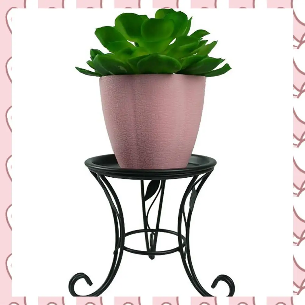 

HHTL Flower Stool Metal Flower Stand,European Style Stool Balcony Floor Garden Flower Pot Planter Holder Decor Plant Shelve