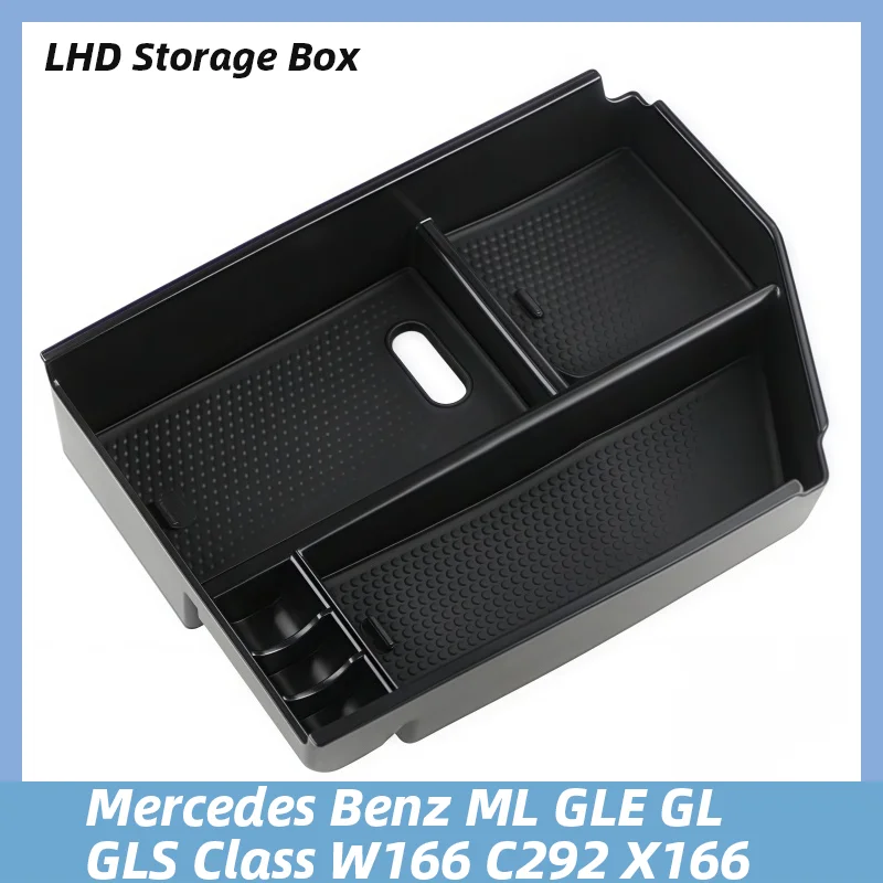 

For Mercedes Benz ML GLE GL GLS Class W166 C292 X166 LHD Car Armrest Storage Box Tray Central Container Organizer Accessories
