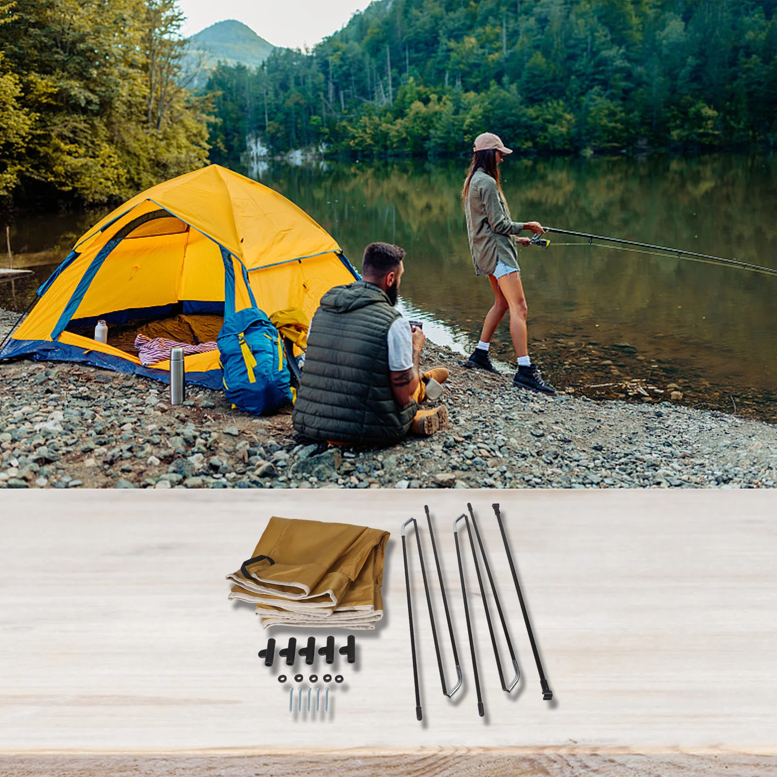 /Outdoor /Folding /Cart Cover Adjustable Sun Shade Canopy Green Yellow Oxford Cloth Aluminum Alloy Trolley Wagon Awning For 85.5