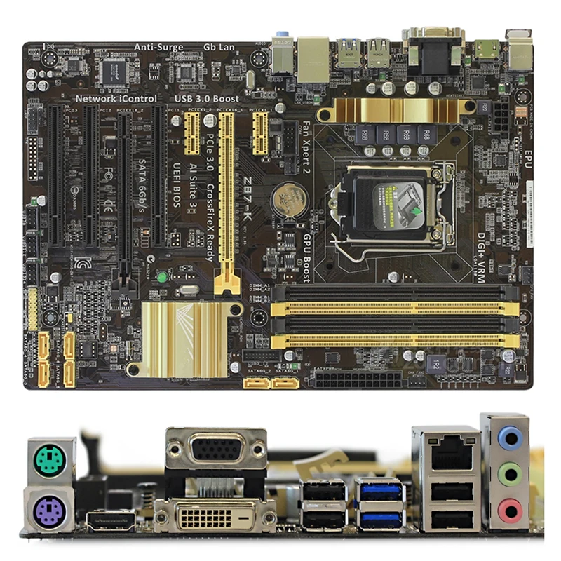 Para intel z87 Z87-K placa-mãe usado original lga1150 lga 1150 ddr3 32gb usb2.0 usb3.0 sata3 desktop mainboard