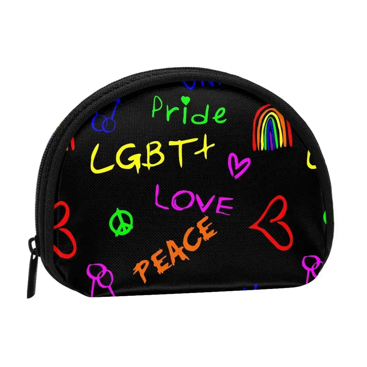 LGBT Pride 3D Printing Coin Purse Ladies Shopping Portable Silver  Bag Travel Credit Card ID   Gift